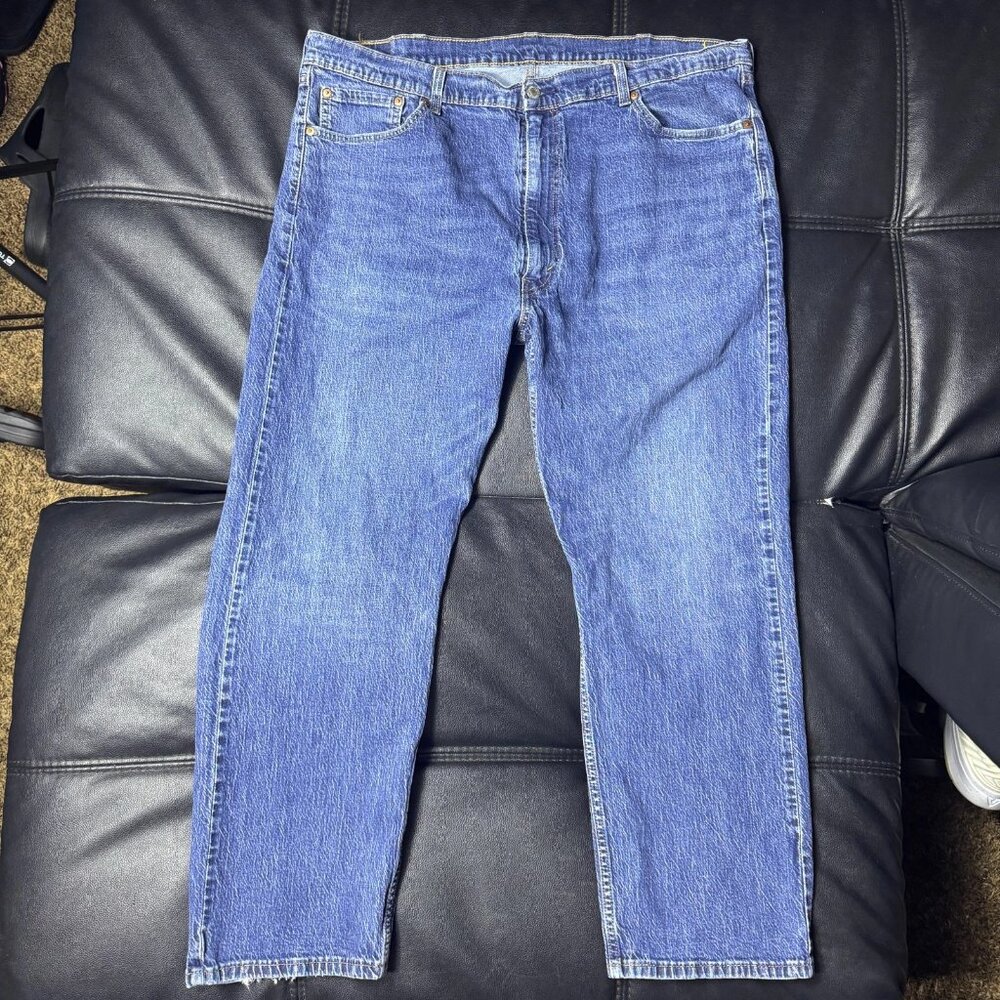 Levi's 505 Men's Straight Leg Jeans Blue Denim Regular Fit Medium Wash W44 L30